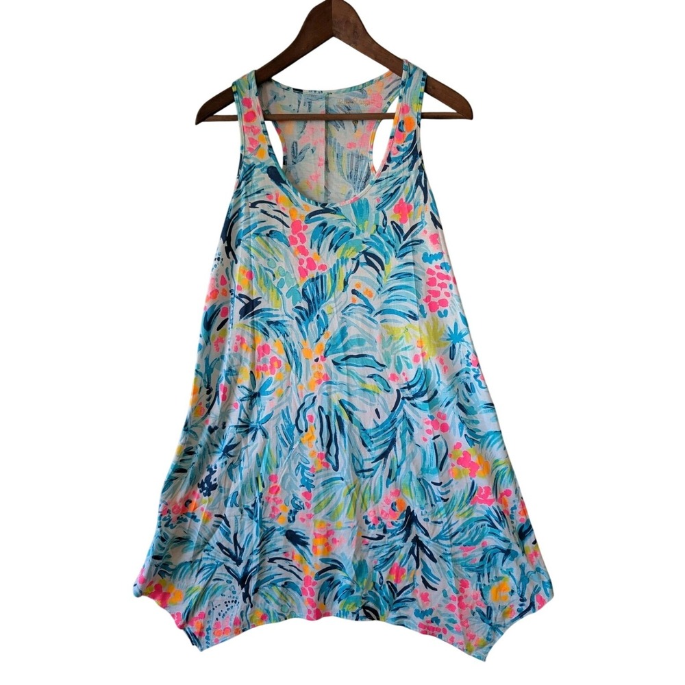 Lilly Pulitzer Dress Women XS Melle Tippy Top Pima Tank Palm Fun Cruise Beach